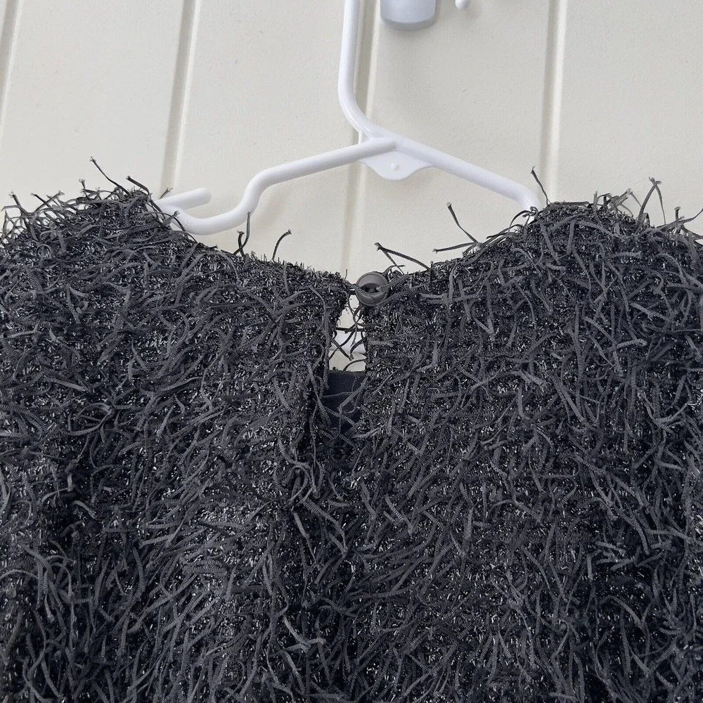 M.L. Kids Girls Size 5 Black Shaggy Shabby Chic NWT Bell Sleeve Tunic Top Lined - Picture 5 of 8